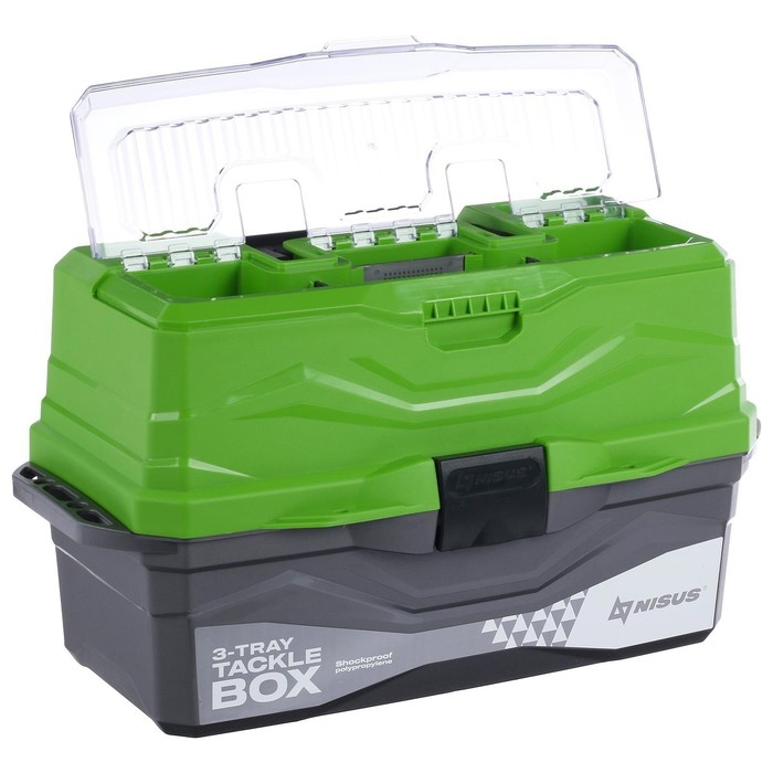 Ящик рыболовный Tackle Box трёхполочный NISUS, зеленый Ящик рыболовный Tackle Box трёхполочный NISUS, зеленый