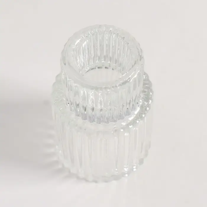 Подсвечник стекло  Подсвечник стекло "Цилиндр. Столбик" двухсторонний прозрачный d- 2 и 3,5 см 4,2х4,2х6,8 см