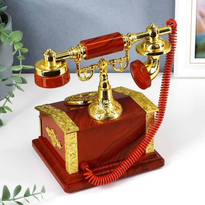 Шкатулка пластик музыкальная механическая Шкатулка пластик музыкальная механическая "Ретротелефон" 13х14,5х21 см