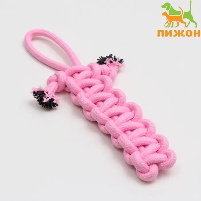 Игрушка канатная Игрушка канатная "Лапта", до 32 см, 90 г, розовая