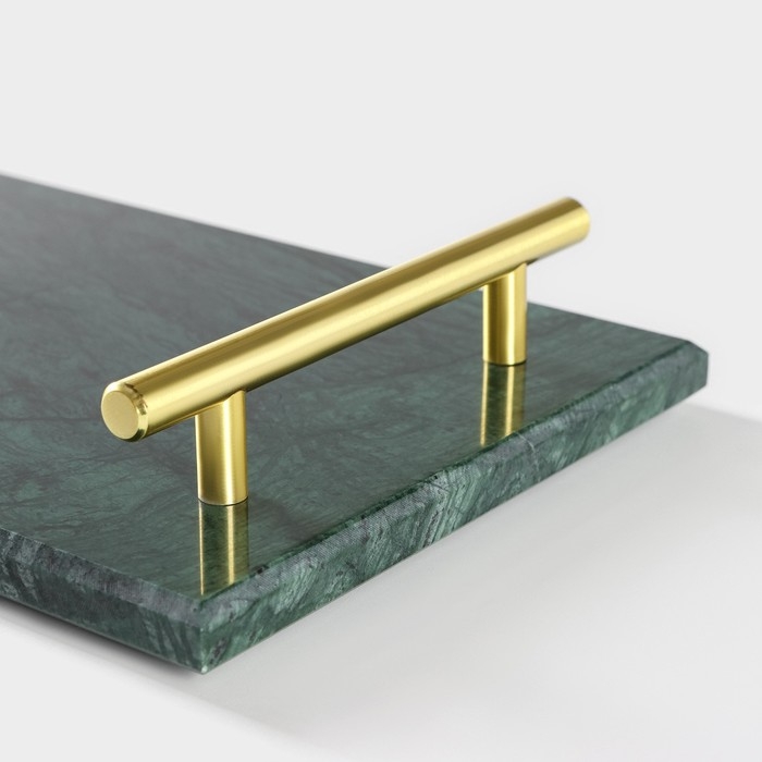 Поднос из мрамора Magistro Marble, 37,5×17,5 см, цвет изумрудный Поднос из мрамора Magistro Marble, 37,5×17,5 см, цвет изумрудный