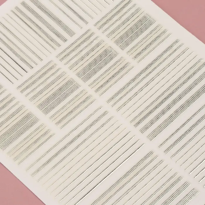 Наклейки для ногтей «Полоски», металлизированные, серебристые