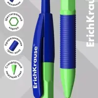 Ручка шариковая автоматическая ErichKrause R=301 Neon Matic & Grip, узел 0.7 мм, синяя