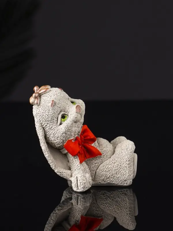 Фигура Фигура "Кролик с бантом" 7 см, серый