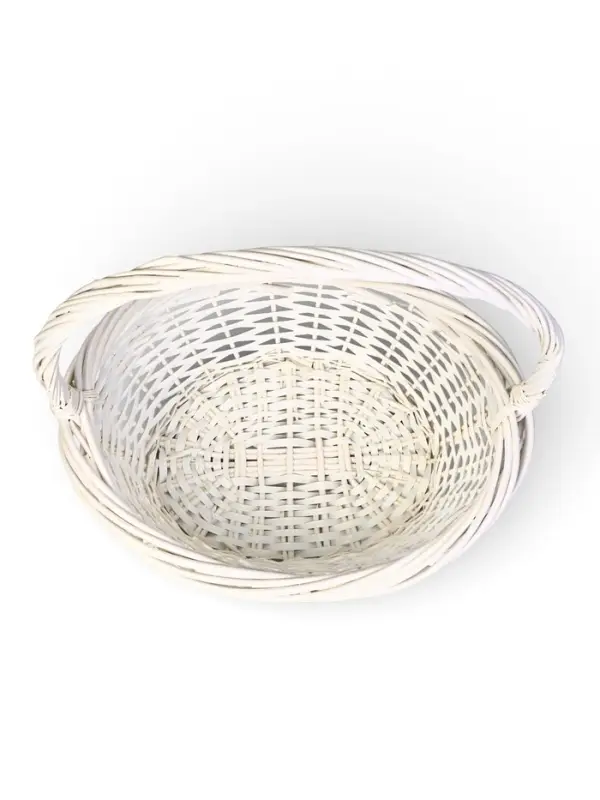 Корзина плетёная для хранения Folia, с ручкой, белая, набор 3 шт.