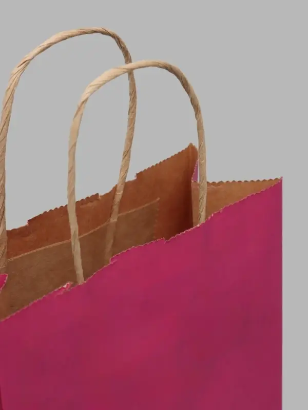 Пакет под бутылку бумажный &laquo;Розовый&raquo;, 15&times;39&times;8 см, 80 г/м&sup2;