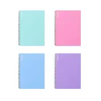 Тетрадь на спирали ErichKrause. Pastel А5, 80 листов, в клетку, пластиковая обложка, блок офсет, белизна 100%, МИКС