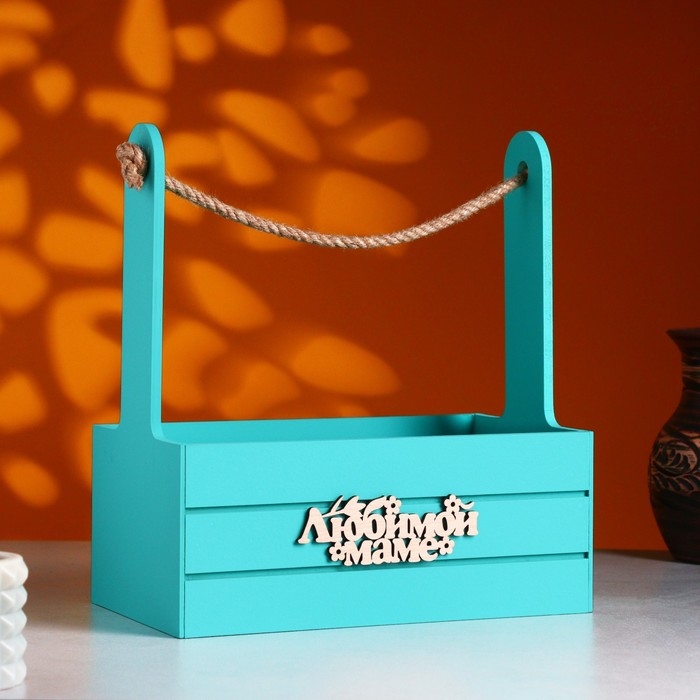 Ящик - кашпо деревянный 25х15х30  Ящик - кашпо деревянный 25х15х30 "Любимой Маме" Тиффани