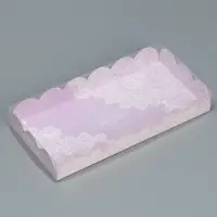 Коробка для печенья, кондитерская упаковка с PVC крышкой, «Сделано с любовью», 21 х 10.5 х 3 см