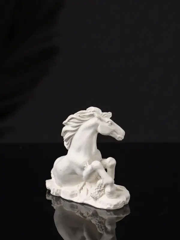 Фигура Фигура "Лошадь лежит" 8х6х3 см, натуральный, гипс