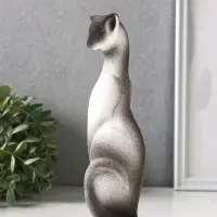 Фигура керамика &laquo;Кошка Багира&raquo;, 21 см, белый с чёрным