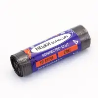 Мешки для мусора 180 л, ПНД, 10 мкм, 10 шт. в рулоне, чёрные
