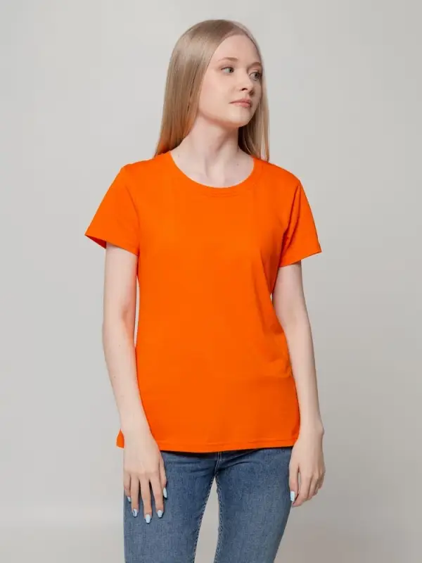 Футболка женская T-bolka Lady оранжевая, размер M
