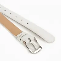Ремень женский, 110&times;2.8 см, пряжка металл, серебристая, белый