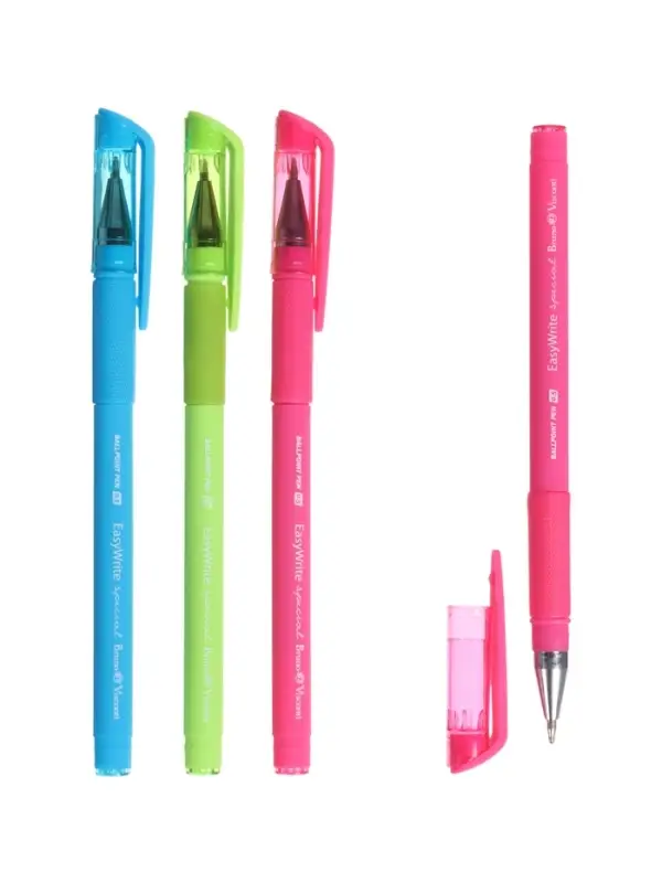 Ручка шариковая BrunoVisconti. EasyWrite Special, синий стержень, узел 0.5 мм, резиновый упор, матовый корпус, МИКС