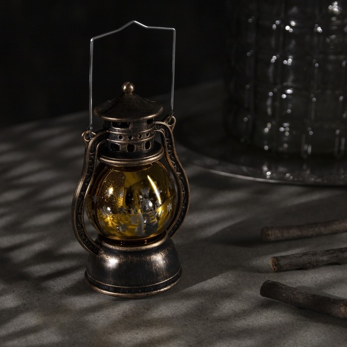 Светодиодная фигура «Фонарь со снеговиком» 8 × 12 × 6 см, пластик, батарейки AG13х3 (в комплекте), свечение тёплое белое