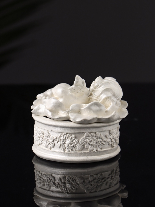 Шкатулка Шкатулка "Ангел на цветке" 7х6 см, перламутр