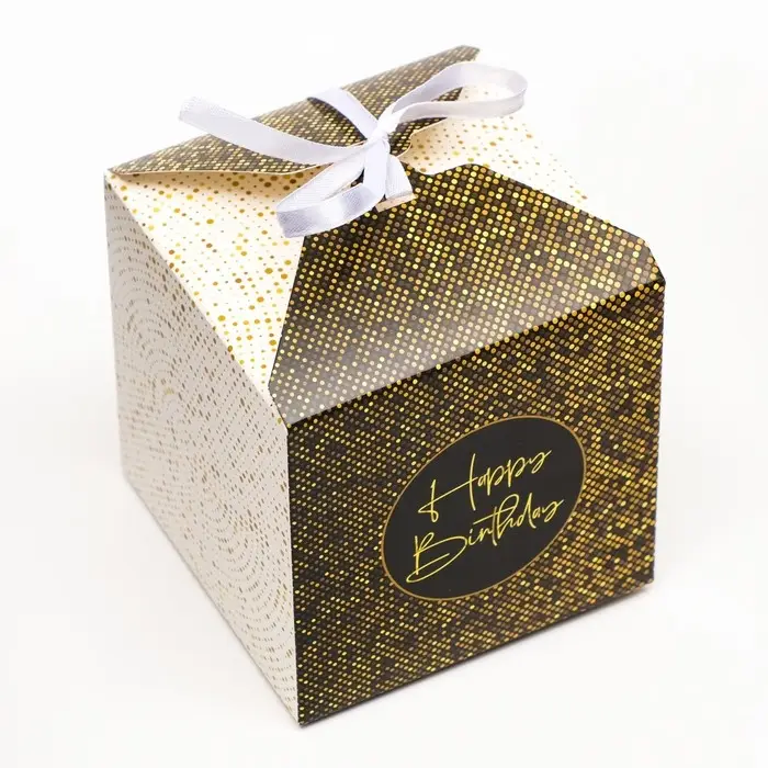 Коробка складная Коробка складная "Happy birthday", 10 х 10 х 10 см
