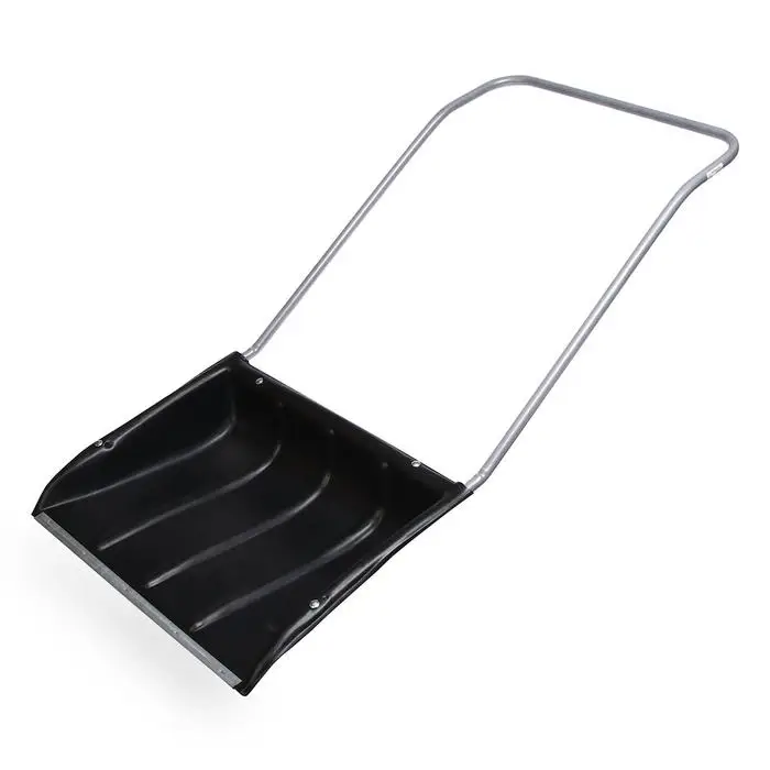 Движок пластиковый для уборки снега, чёрный ковш 600 × 470 мм, металлическая планка, металлическая ручка цвет МИКС Движок пластиковый для уборки снега, чёрный ковш 600 × 470 мм, металлическая планка, металлическая ручка цвет МИКС