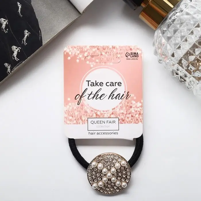 Резинка для волос Резинка для волос "Алдона" мерцание бусины круг