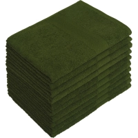 Набор полотенец махровых бордюр 440 г/м2, 40х70 оливковый, 10шт