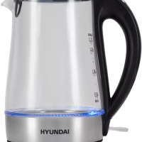 Чайник HYK-G8406 1.7л. 2200Вт прозрачный черный