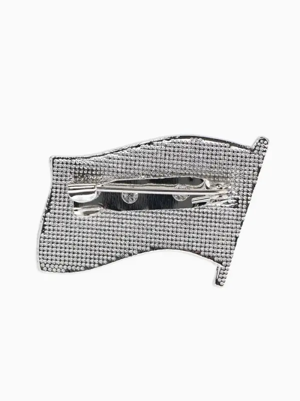 Брошь "Флаг России", триколор в серебре