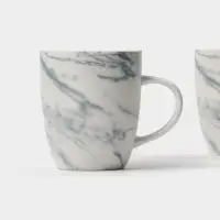 Кружки Magistro Real Marble, 400 мл, набор 2 шт., фарфор, белые