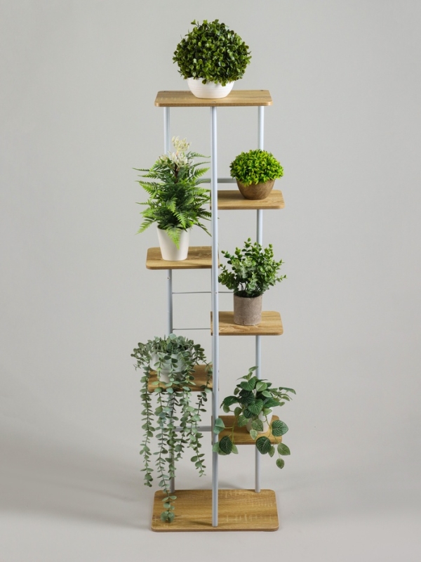 Подставка для цветов Greengo, 7 полок, 36 × 23 × 120 см, напольная, каркас металл, полки МДФ, белая Подставка для цветов Greengo, 7 полок, 36 × 23 × 120 см, напольная, каркас металл, полки МДФ, белая
