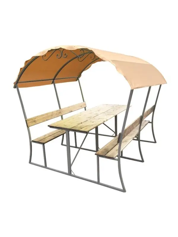 Беседка для дачи &laquo;Стандарт&raquo;, 2&times;2.2&times;2 м, металл, с досками и крышей