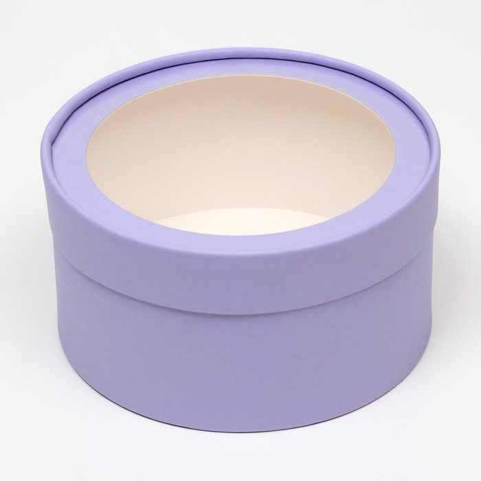 Коробка - тубус 2 в 1, с прозрачной крышкой "Сиреневый", 21 х 11 - 18 х 10