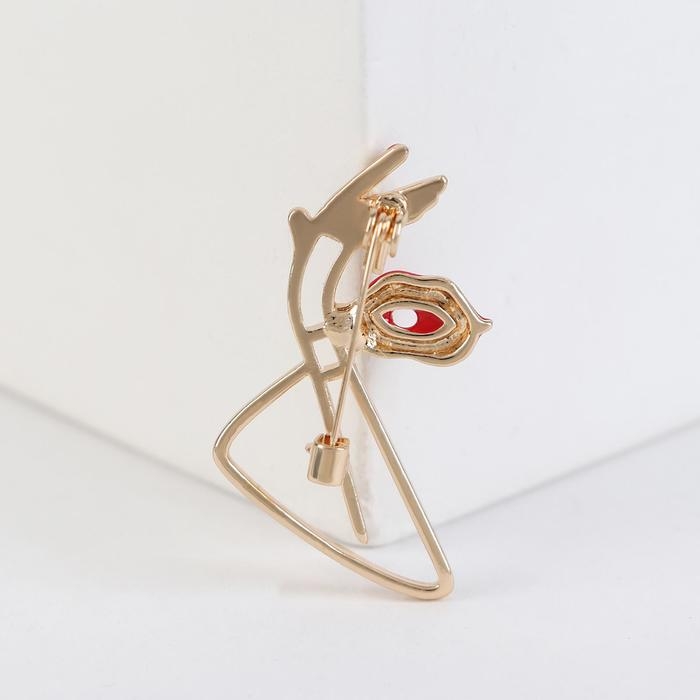 Брошь «Силуэт», цвет красный в золоте Брошь «Силуэт», цвет красный в золоте