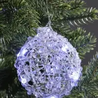 Подвеска световая &laquo;Снежок&raquo;, 10 см, 10 LED, от батареек AG13&times;3, свечение белое