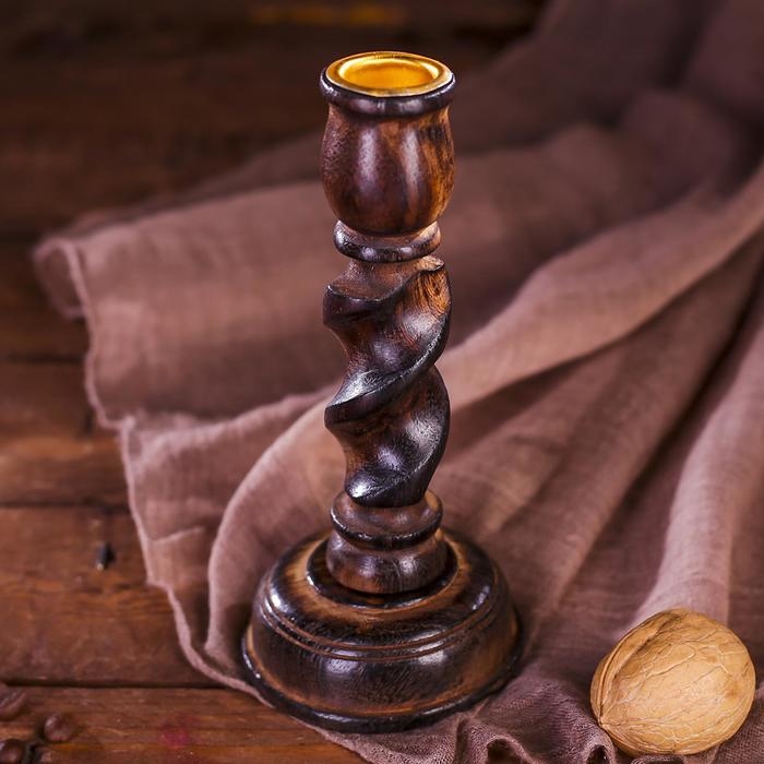 Подсвечник  Подсвечник "Винтаж" дерево 6,5х6,5х15 см