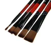 Набор кистей для рисования, нейлон, 5 штук, плоские, прямые, международный размер