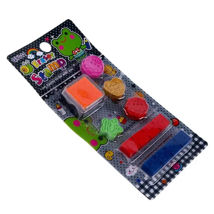 Печать цветная «Рисунки», набор 12 шт., штемпельная подушка, МИКС