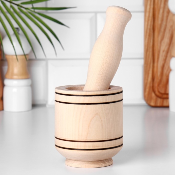 Ступка для специй с пестиком деревянная, микс Ступка для специй с пестиком деревянная, микс