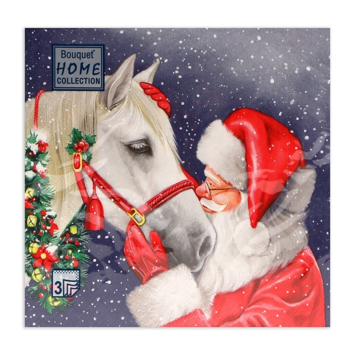 Новогодние салфетки бумажные Home Collection «Верный друг», 3 слоя, 33х33 см, 20 шт Новогодние салфетки бумажные Home Collection «Верный друг», 3 слоя, 33х33 см, 20 шт