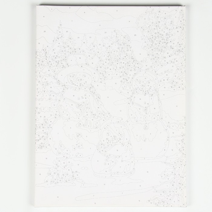 Новогодняя картина по номерам на холсте с подрамником «Новый год! Семья снеговиков», 40 х 30 см Новогодняя картина по номерам на холсте с подрамником «Новый год! Семья снеговиков», 40 х 30 см