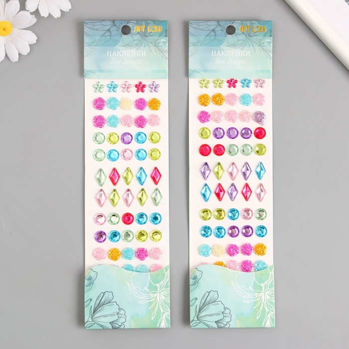 Наклейка стразы пластик Наклейка стразы пластик "Кристаллы" МИКС 26х7 см