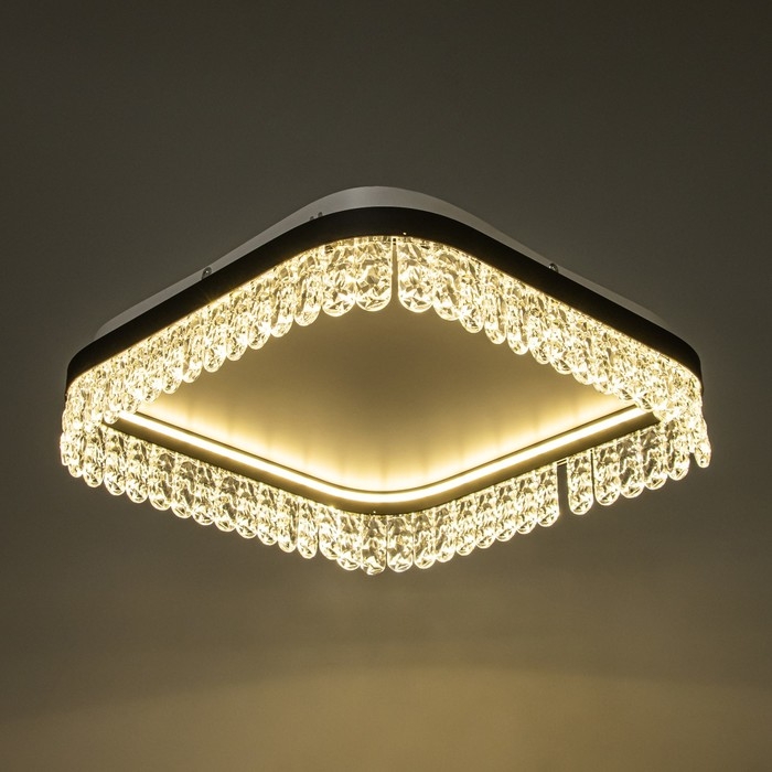 Люстра Люстра "Бахрома" LED 63Вт 3000-6000К черно белый 50х50х12смсм