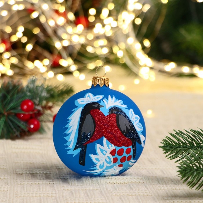 Ёлочный шар d-8 см Ёлочный шар d-8 см "Снегири"