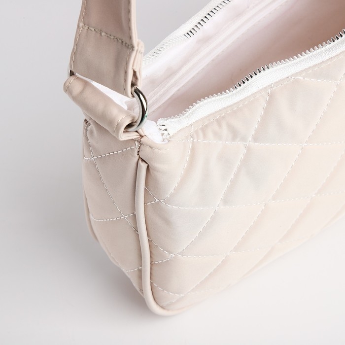 Сумка-багет на молнии, цвет бежевый Сумка-багет на молнии, цвет бежевый