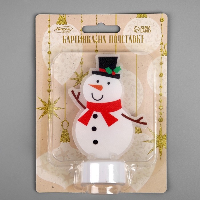 Световая картинка на подставке «Снеговик» 11 см, батарейки, свечение тёплое белое Световая картинка на подставке «Снеговик» 11 см, батарейки, свечение тёплое белое