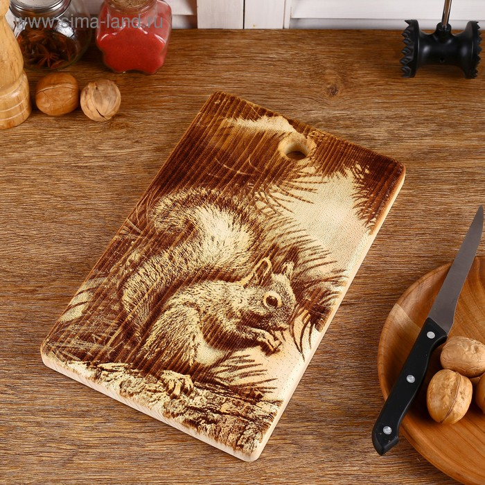 Доска из массива кедра «Бельчонок», прямоугольная, 18 × 28 см Доска из массива кедра «Бельчонок», прямоугольная, 18 × 28 см