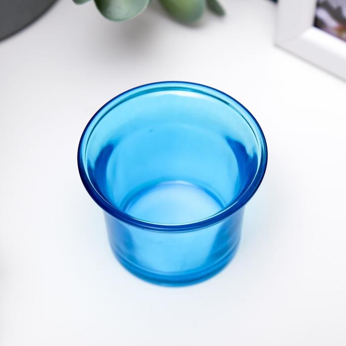 Подсвечник стекло 4,7 x 6,2 x 6,2 см Подсвечник стекло 4,7 x 6,2 x 6,2 см "Глянец", голубой