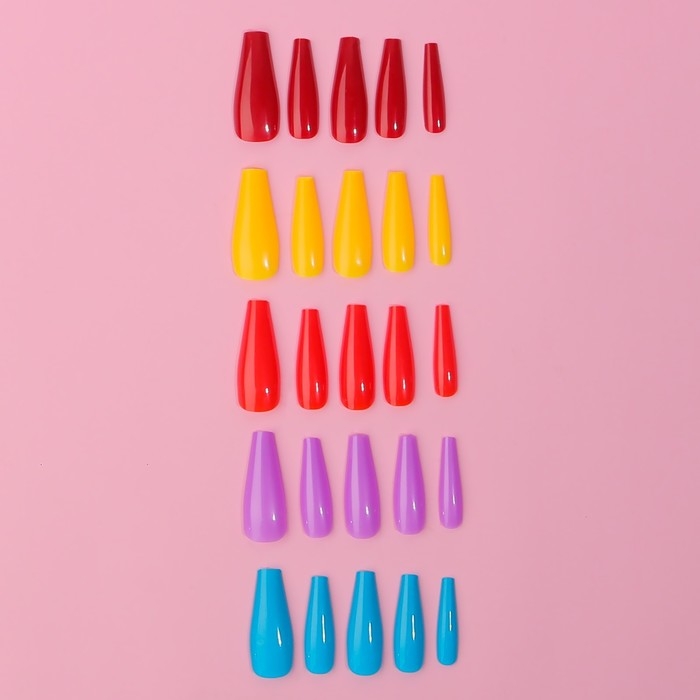Накладные ногти «Сolorful», 100 шт, форма балерина, в контейнере, разноцветные Накладные ногти «Сolorful», 100 шт, форма балерина, в контейнере, разноцветные