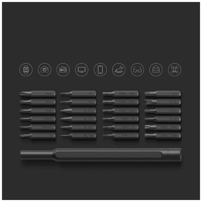 Отвертка Xiaomi Mi Precision Screwdriver Kit (BHR4680GL), 24 насадки, для точных работ Отвертка Xiaomi Mi Precision Screwdriver Kit (BHR4680GL), 24 насадки, для точных работ