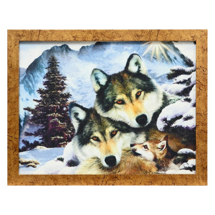 Гобеленовая картина Гобеленовая картина "Семья волков" 34*44 см МИКС