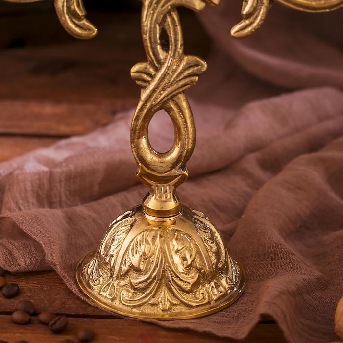 Подсвечник латунь на 3 свечи "Завитки" 21х8,5х19,5 см